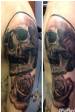Skull and Rose half sleeve black and grey